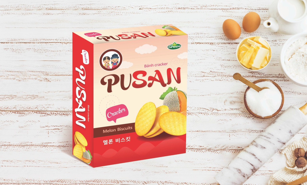 Bánh Dưa lưới Cracker Pusan nhật 500g